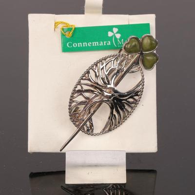 Connemara marble & sterling pin