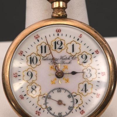 Valentine antique gold-plated pocket watch