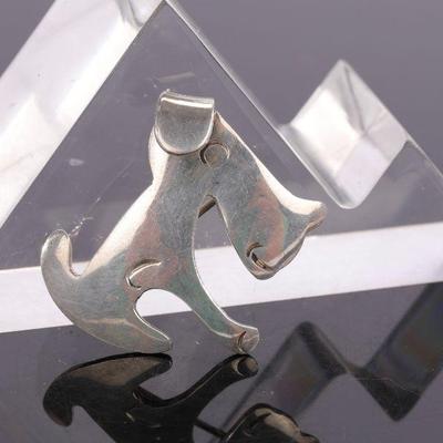 Sterling dog brooch