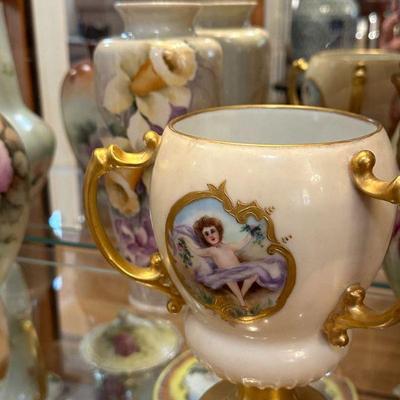Austrian Hand Painted Portrait Loving Cup