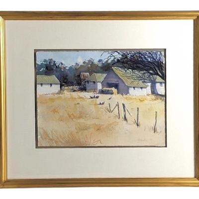 #120 • Outbuildings with Chickens 1997 Signed Original Watercolor, Framed
WWW.LUX.BID