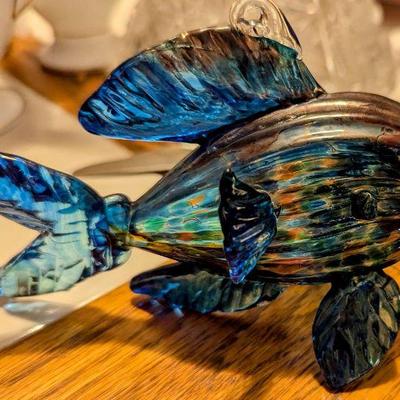 Hanging glass fish ornament