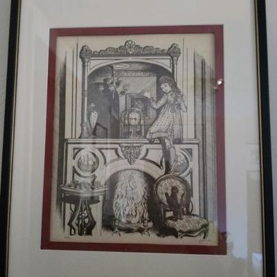 Lithograph “Alice Thru the Looking Glass”  - signed Aldora Guarnera