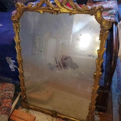 ANTIQUE GOLD METAL FRAME MIRROR