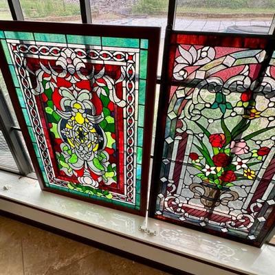 These are some of many stained glass choices in there home