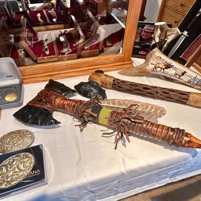 obsidian tomahawks and knives
