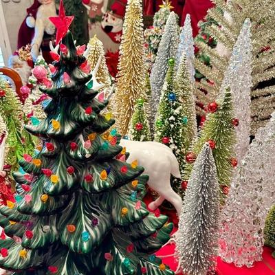 Ceramic Christmas tree with lights