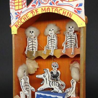 Mexican Folk Art Noche De Matachin Dancing Figure