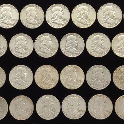(31) Franklin Half Dollar US Coins (90% Silver)