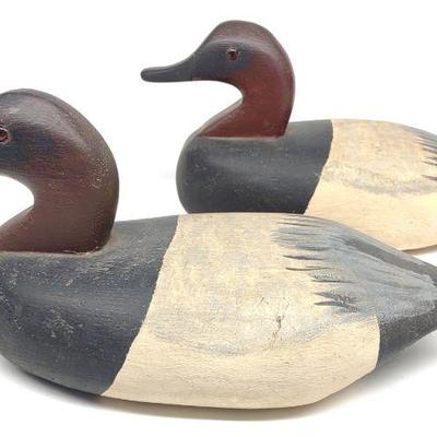 2 Canvas Back Drake Duck Decoys
