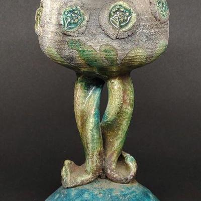 Ash Glazed Chalice Pottery Art