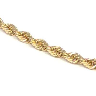 14K Yellow Gold Twist Rope Necklace (16" Long)