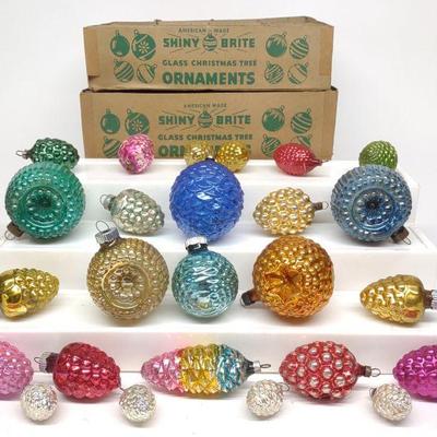 (25) Vintage Pinecone Glass Christmas Ornaments
