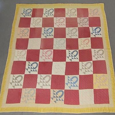Vintage Basket Pattern Quilt