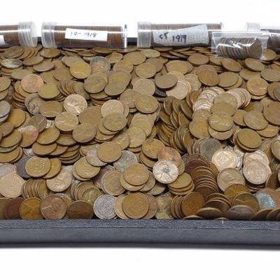 (approx. 1653) Indian Head, Steel & Wheat Pennies