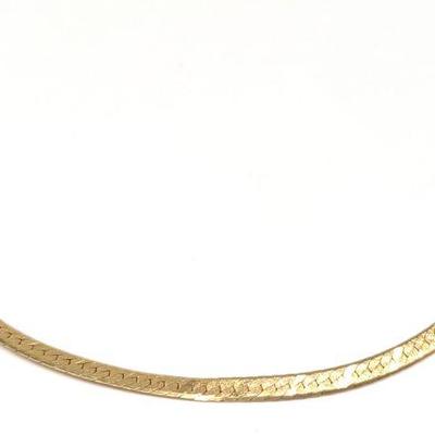 18K Gold Herringbone Necklace (24" long)