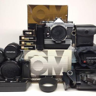 Vintage Olympus OM-1 Camera w/ Accessories