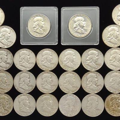 (32) Franklin Half Dollar US Coins (90% Silver)