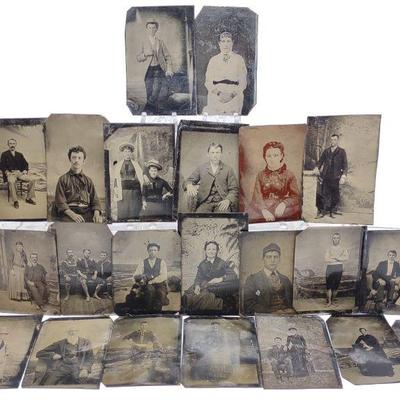 (22) 19th C. Tintype Portraits (mostly Nautical)