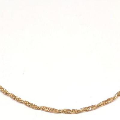 14K Gold Unoaerre Twist Rope Necklace (17.5" Long)