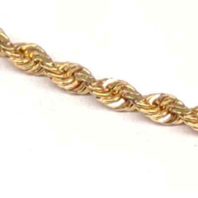 18K Yellow Gold Twisted Rope Necklace (18" Long)