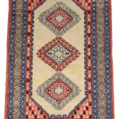 Kazak Hand Knotted Small Wool Geometric Rug