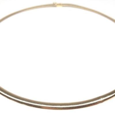 14K Gold Omega Collar Necklace (18" long)