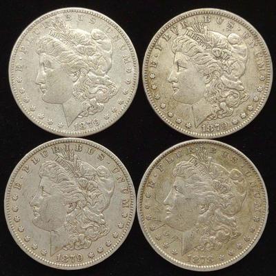 (4) 1878-79 Morgan Dollar US Coins