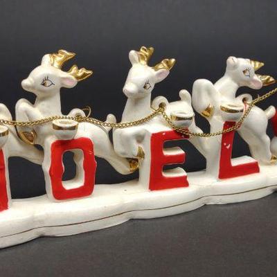 Vintage Japan Noel Christmas Santa Sleigh Figurine