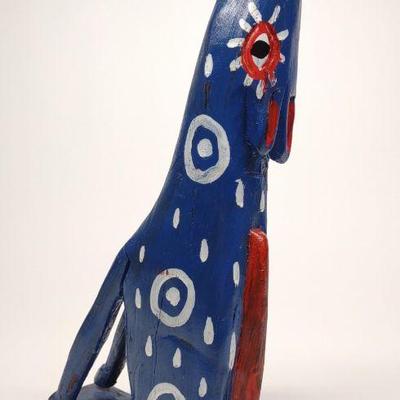 Vintage Folk Art Carved Coyote Sculpture