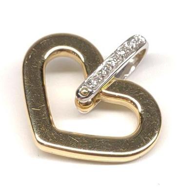 14K Gold & Diamond Heart Pendant