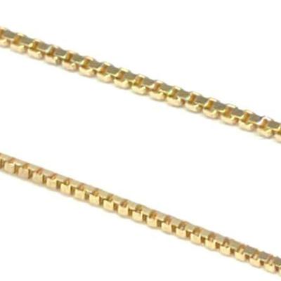 Two 18K Yellow Gold Box Chain Necklaces (18" long)