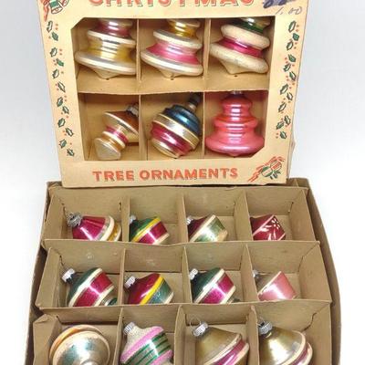 (18) Vintage Shiny Brite UFO Glass Ornaments