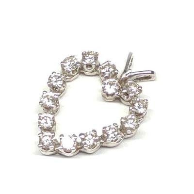 14K White Gold & Diamond (0.84 ctw) Heart Pendant