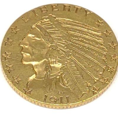 Gold 1911 Indian Head $5 Coin