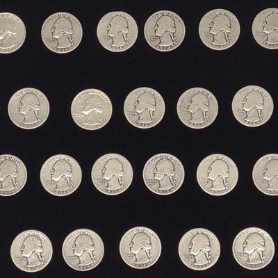 (22) 1932-55 90% Silver Quarters