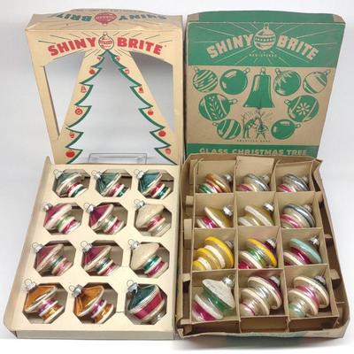 (24) Vintage Shiny Brite UFO Glass Ornaments