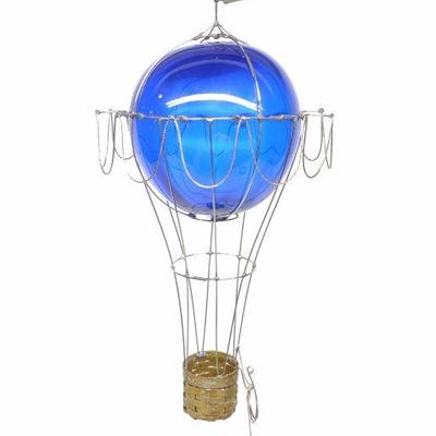 Dan Hay Hot Air Balloon Wire & Glass Art Sculpture