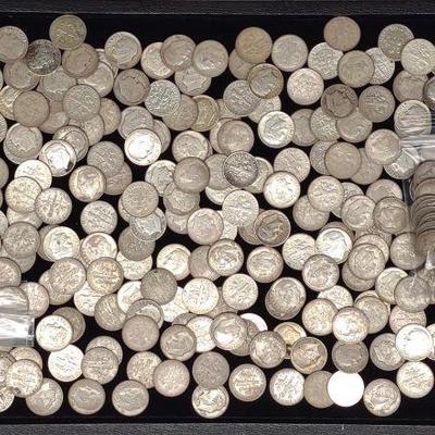 (348) 90% Silver Dimes(Mercury, Barber, Roosevelt)