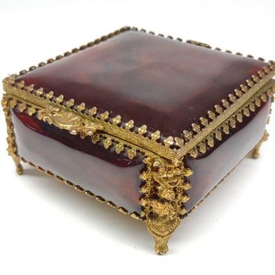 Vintage Bakelite Jewelry Casket Box