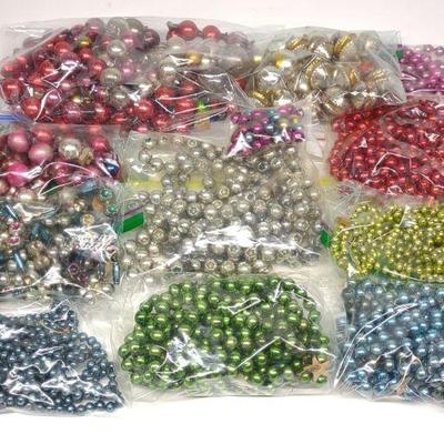 (11) Vintage Glass Bead Christmas Garland Strands