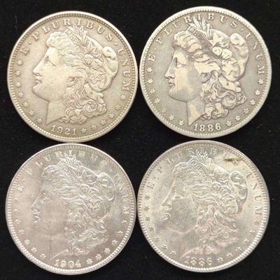 (4) Morgan Dollar US Coins