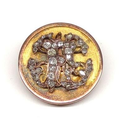 Antique 14K Gold Mine Cut Diamond Slide Pendant