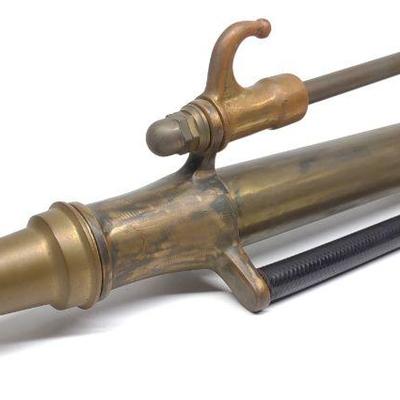 Antique Grether Double Handled Brass Fire Nozzle