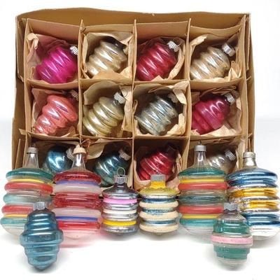 (20) Vintage Glass Lantern Christmas Ornaments