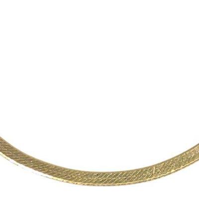 14K Gold Herringbone Necklace (18" long)