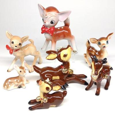 (7) Vintage Japan Deer Figurines