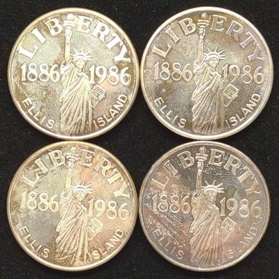 (4) 1986 .999 Fine Silver Troy Ounce Coins