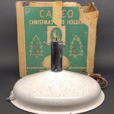 Vintage Musical Revolving Christmas Tree Holder