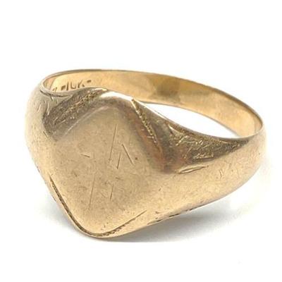 10K Yellow Gold Signet Ring (sz 11.25)